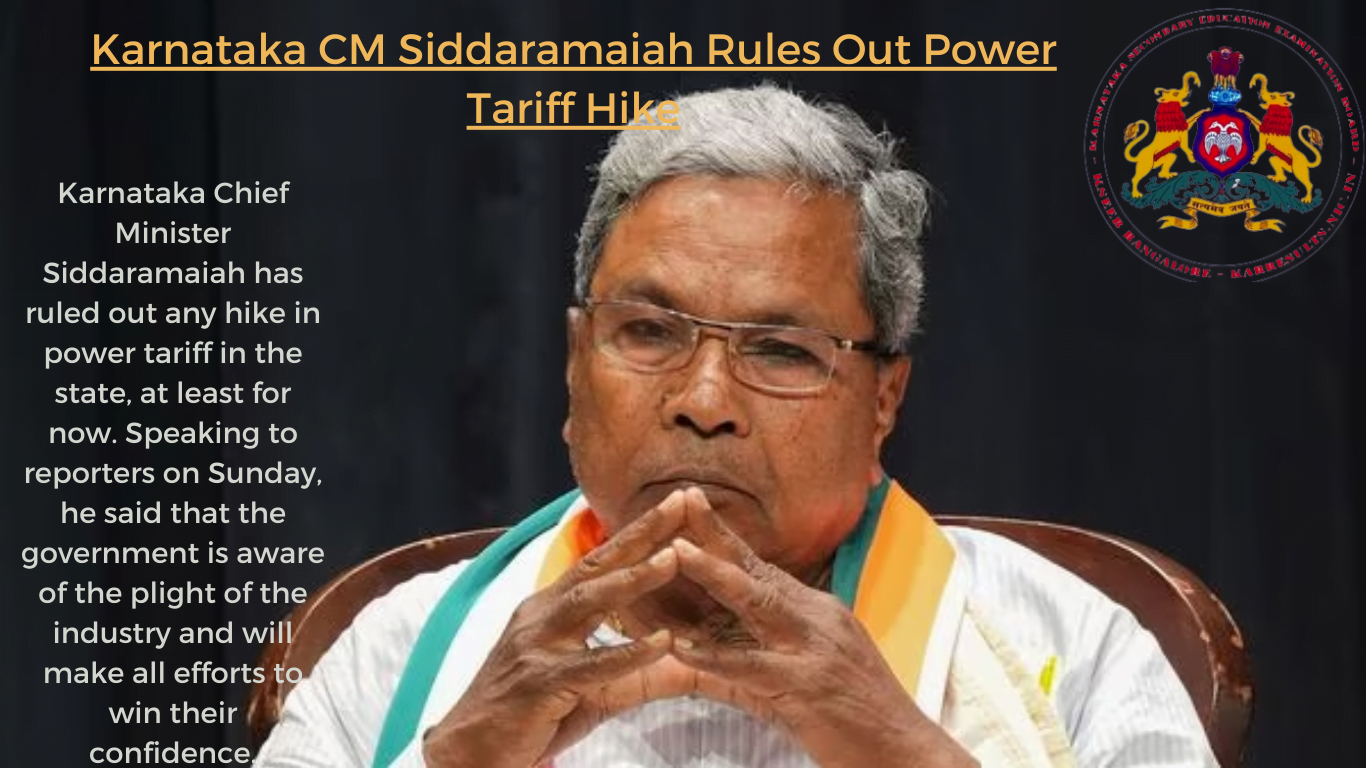 Karnataka CM Siddaramaiah Rules Out Power Tariff Hike